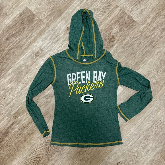 Green Bay Packers Long Sleeve Hooded Tee - Picture 1 of 4